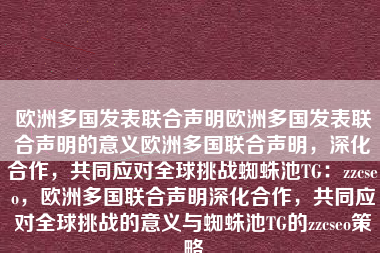 欧洲多国发表联合声明欧洲多国发表联合声明的意义欧洲多国联合声明，深化合作，共同应对全球挑战蜘蛛池TG：zzcseo，欧洲多国联合声明深化合作，共同应对全球挑战的意义与蜘蛛池TG的zzcseo策略