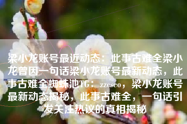 梁小龙账号最近动态：此事古难全梁小龙曾因一句话梁小龙账号最新动态，此事古难全蜘蛛池TG：zzcseo，梁小龙账号最新动态揭秘，此事古难全，一句话引发关注热议的真相揭秘