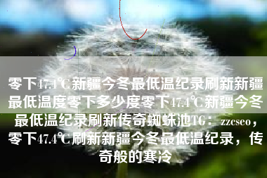 零下47.4℃新疆今冬最低温纪录刷新新疆最低温度零下多少度零下47.4℃新疆今冬最低温纪录刷新传奇蜘蛛池TG：zzcseo，零下47.4℃刷新新疆今冬最低温纪录，传奇般的寒冷