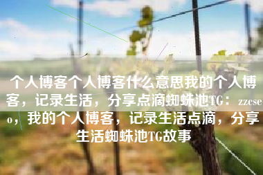 个人博客个人博客什么意思我的个人博客，记录生活，分享点滴蜘蛛池TG：zzcseo，我的个人博客，记录生活点滴，分享生活蜘蛛池TG故事
