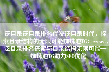 泛目录泛目录排名代发泛目录时代，探索目录结构的无限可能蜘蛛池TG：zzcseo，泛目录排名探索与目录结构无限可能——蜘蛛池TG助力SEO优化
