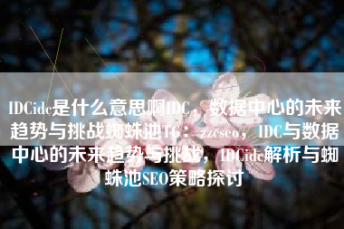 IDCidc是什么意思啊IDC，数据中心的未来趋势与挑战蜘蛛池TG：zzcseo，IDC与数据中心的未来趋势与挑战，IDCidc解析与蜘蛛池SEO策略探讨
