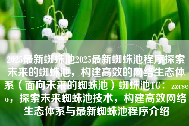 2025最新蜘蛛池2025最新蜘蛛池程序探索未来的蜘蛛池，构建高效的网络生态体系（面向未来的蜘蛛池）蜘蛛池TG：zzcseo，探索未来蜘蛛池技术，构建高效网络生态体系与最新蜘蛛池程序介绍