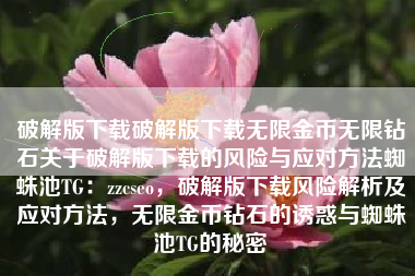 破解版下载破解版下载无限金币无限钻石关于破解版下载的风险与应对方法蜘蛛池TG：zzcseo，破解版下载风险解析及应对方法，无限金币钻石的诱惑与蜘蛛池TG的秘密