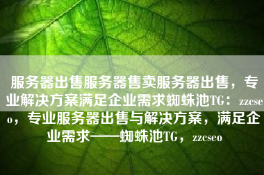服务器出售服务器售卖服务器出售，专业解决方案满足企业需求蜘蛛池TG：zzcseo，专业服务器出售与解决方案，满足企业需求——蜘蛛池TG，zzcseo