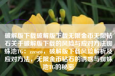 破解版下载破解版下载无限金币无限钻石关于破解版下载的风险与应对方法蜘蛛池TG：zzcseo，破解版下载风险解析及应对方法，无限金币钻石的诱惑与蜘蛛池TG的秘密