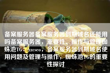 备案服务器备案服务器到期域名还能用吗备案服务器，重要性、操作与管理蜘蛛池TG：zzcseo，备案服务器到期域名使用问题及管理与操作，蜘蛛池TG的重要性探讨