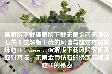 破解版下载破解版下载无限金币无限钻石关于破解版下载的风险与应对方法蜘蛛池TG：zzcseo，破解版下载风险解析及应对方法，无限金币钻石的诱惑与蜘蛛池TG的秘密