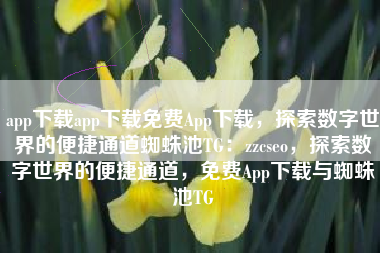 app下载app下载免费App下载，探索数字世界的便捷通道蜘蛛池TG：zzcseo，探索数字世界的便捷通道，免费App下载与蜘蛛池TG