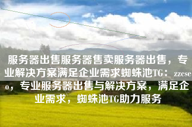 服务器出售服务器售卖服务器出售，专业解决方案满足企业需求蜘蛛池TG：zzcseo，专业服务器出售与解决方案，满足企业需求，蜘蛛池TG助力服务