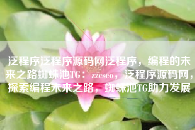 泛程序泛程序源码网泛程序，编程的未来之路蜘蛛池TG：zzcseo，泛程序源码网，探索编程未来之路，蜘蛛池TG助力发展