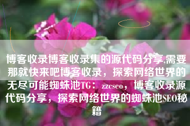 博客收录博客收录集的源代码分享,需要那就快来吧博客收录，探索网络世界的无尽可能蜘蛛池TG：zzcseo，博客收录源代码分享，探索网络世界的蜘蛛池SEO秘籍