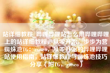 站详细教程_哔哩哔哩站怎么用哔哩哔哩上的站详细教程，从零开始，步步为营蜘蛛池TG：zzcseo，从零开始的哔哩哔哩站使用指南，站详细教程与蜘蛛池技巧分享（附TG，zzcseo）