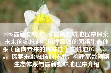 2025最新蜘蛛池2025最新蜘蛛池程序探索未来的蜘蛛池，构建高效的网络生态体系（面向未来的蜘蛛池）蜘蛛池TG：zzcseo，探索未来蜘蛛池技术，构建高效网络生态体系与最新蜘蛛池程序介绍