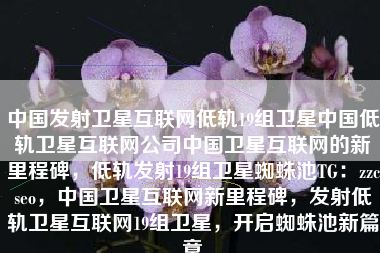 中国发射卫星互联网低轨19组卫星中国低轨卫星互联网公司中国卫星互联网的新里程碑，低轨发射19组卫星蜘蛛池TG：zzcseo，中国卫星互联网新里程碑，发射低轨卫星互联网19组卫星，开启蜘蛛池新篇章