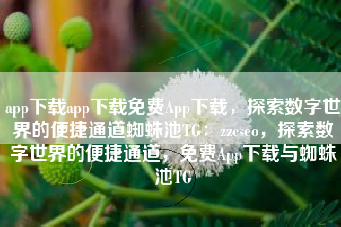 app下载app下载免费App下载，探索数字世界的便捷通道蜘蛛池TG：zzcseo，探索数字世界的便捷通道，免费App下载与蜘蛛池TG