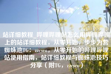 站详细教程_哔哩哔哩站怎么用哔哩哔哩上的站详细教程，从零开始，步步为营蜘蛛池TG：zzcseo，从零开始的哔哩哔哩站使用指南，站详细教程与蜘蛛池技巧分享（附TG，zzcseo）