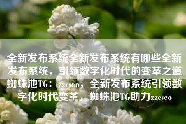 全新发布系统全新发布系统有哪些全新发布系统，引领数字化时代的变革之道蜘蛛池TG：zzcseo，全新发布系统引领数字化时代变革，蜘蛛池TG助力zzcseo