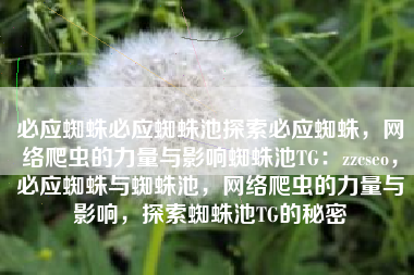 必应蜘蛛必应蜘蛛池探索必应蜘蛛，网络爬虫的力量与影响蜘蛛池TG：zzcseo，必应蜘蛛与蜘蛛池，网络爬虫的力量与影响，探索蜘蛛池TG的秘密