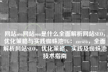 网站seo网站seo是什么全面解析网站SEO，优化策略与实践蜘蛛池TG：zzcseo，全面解析网站SEO，优化策略、实践及蜘蛛池技术指南