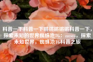 科普一下科普一下锵锵锵锵锵科普一下，探索未知的世界蜘蛛池TG：zzcseo，探索未知世界，蜘蛛池TG科普之旅