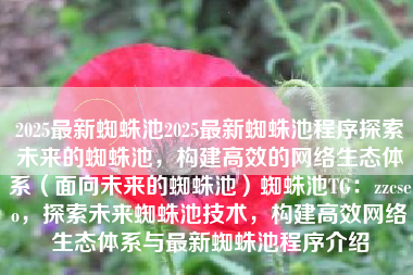 2025最新蜘蛛池2025最新蜘蛛池程序探索未来的蜘蛛池，构建高效的网络生态体系（面向未来的蜘蛛池）蜘蛛池TG：zzcseo，探索未来蜘蛛池技术，构建高效网络生态体系与最新蜘蛛池程序介绍