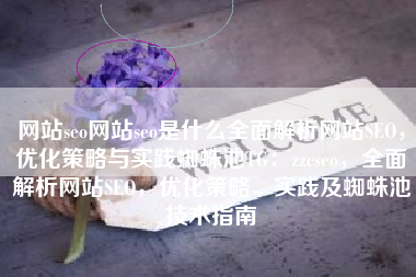 网站seo网站seo是什么全面解析网站SEO，优化策略与实践蜘蛛池TG：zzcseo，全面解析网站SEO，优化策略、实践及蜘蛛池技术指南
