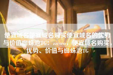 便宜域名便宜域名购买便宜域名的优势与价值蜘蛛池TG：zzcseo，便宜域名购买，优势、价值与蜘蛛池TG