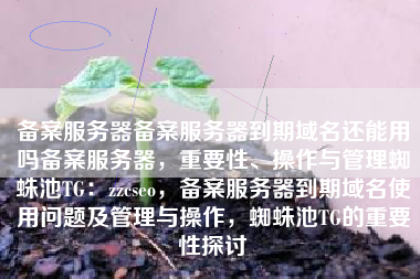 备案服务器备案服务器到期域名还能用吗备案服务器，重要性、操作与管理蜘蛛池TG：zzcseo，备案服务器到期域名使用问题及管理与操作，蜘蛛池TG的重要性探讨