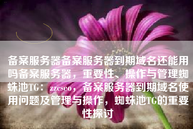 备案服务器备案服务器到期域名还能用吗备案服务器，重要性、操作与管理蜘蛛池TG：zzcseo，备案服务器到期域名使用问题及管理与操作，蜘蛛池TG的重要性探讨