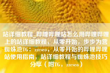 站详细教程_哔哩哔哩站怎么用哔哩哔哩上的站详细教程，从零开始，步步为营蜘蛛池TG：zzcseo，从零开始的哔哩哔哩站使用指南，站详细教程与蜘蛛池技巧分享（附TG，zzcseo）