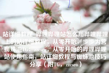 站详细教程_哔哩哔哩站怎么用哔哩哔哩上的站详细教程，从零开始，步步为营蜘蛛池TG：zzcseo，从零开始的哔哩哔哩站使用指南，站详细教程与蜘蛛池技巧分享（附TG，zzcseo）