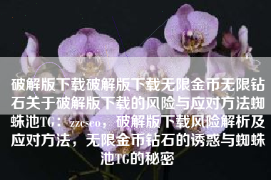 破解版下载破解版下载无限金币无限钻石关于破解版下载的风险与应对方法蜘蛛池TG：zzcseo，破解版下载风险解析及应对方法，无限金币钻石的诱惑与蜘蛛池TG的秘密