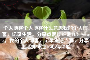 个人博客个人博客什么意思我的个人博客，记录生活，分享点滴蜘蛛池TG：zzcseo，我的个人博客，记录生活点滴，分享生活蜘蛛池TG心得体验