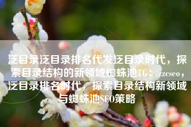 泛目录泛目录排名代发泛目录时代，探索目录结构的新领域蜘蛛池TG：zzcseo，泛目录排名时代，探索目录结构新领域与蜘蛛池SEO策略