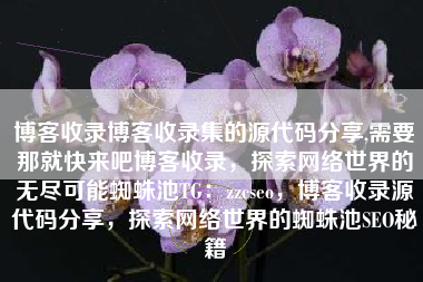 博客收录博客收录集的源代码分享,需要那就快来吧博客收录，探索网络世界的无尽可能蜘蛛池TG：zzcseo，博客收录源代码分享，探索网络世界的蜘蛛池SEO秘籍