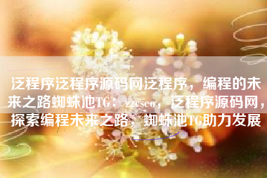 泛程序泛程序源码网泛程序，编程的未来之路蜘蛛池TG：zzcseo，泛程序源码网，探索编程未来之路，蜘蛛池TG助力发展