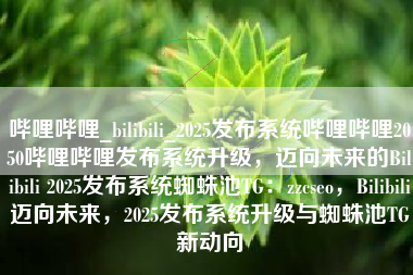 哔哩哔哩_bilibili_2025发布系统哔哩哔哩2050哔哩哔哩发布系统升级，迈向未来的Bilibili 2025发布系统蜘蛛池TG：zzcseo，Bilibili迈向未来，2025发布系统升级与蜘蛛池TG新动向