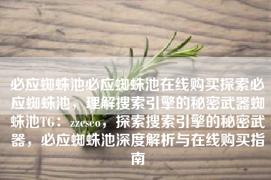 必应蜘蛛池必应蜘蛛池在线购买探索必应蜘蛛池，理解搜索引擎的秘密武器蜘蛛池TG：zzcseo，探索搜索引擎的秘密武器，必应蜘蛛池深度解析与在线购买指南