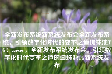 全新发布系统新系统发布会全新发布系统，引领数字化时代的变革之道蜘蛛池TG：zzcseo，全新发布系统发布会，引领数字化时代变革之道的蜘蛛池TG新系统发布