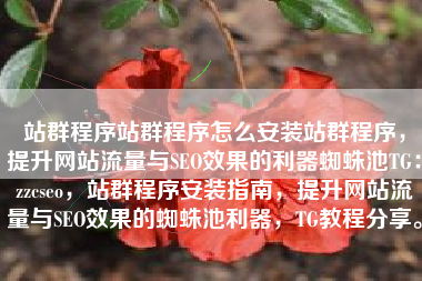 站群程序站群程序怎么安装站群程序，提升网站流量与SEO效果的利器蜘蛛池TG：zzcseo，站群程序安装指南，提升网站流量与SEO效果的蜘蛛池利器，TG教程分享。