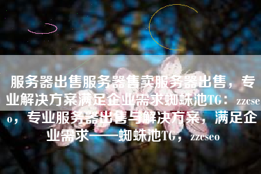 服务器出售服务器售卖服务器出售，专业解决方案满足企业需求蜘蛛池TG：zzcseo，专业服务器出售与解决方案，满足企业需求——蜘蛛池TG，zzcseo
