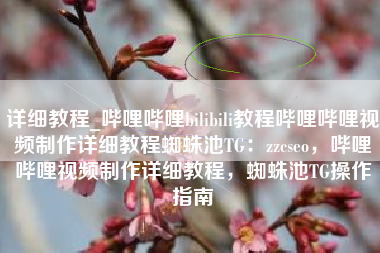 详细教程_哔哩哔哩bilibili教程哔哩哔哩视频制作详细教程蜘蛛池TG：zzcseo，哔哩哔哩视频制作详细教程，蜘蛛池TG操作指南