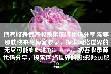 博客收录博客收录集的源代码分享,需要那就快来吧博客收录，探索网络世界的无尽可能蜘蛛池TG：zzcseo，博客收录源代码分享，探索网络世界的蜘蛛池SEO秘籍