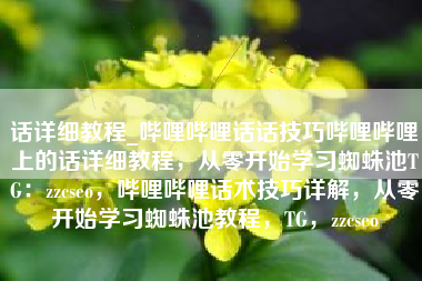话详细教程_哔哩哔哩话话技巧哔哩哔哩上的话详细教程，从零开始学习蜘蛛池TG：zzcseo，哔哩哔哩话术技巧详解，从零开始学习蜘蛛池教程，TG，zzcseo