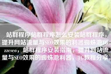 站群程序站群程序怎么安装站群程序，提升网站流量与SEO效果的利器蜘蛛池TG：zzcseo，站群程序安装指南，提升网站流量与SEO效果的蜘蛛池利器，TG教程分享。