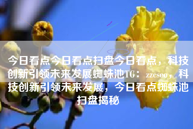 今日看点今日看点扫盘今日看点，科技创新引领未来发展蜘蛛池TG：zzcseo，科技创新引领未来发展，今日看点蜘蛛池扫盘揭秘