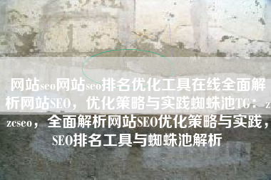 网站seo网站seo排名优化工具在线全面解析网站SEO，优化策略与实践蜘蛛池TG：zzcseo，全面解析网站SEO优化策略与实践，SEO排名工具与蜘蛛池解析