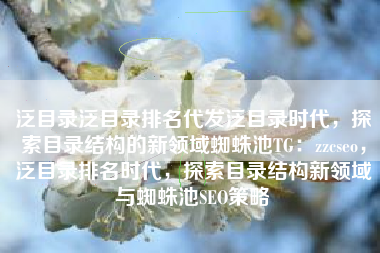 泛目录泛目录排名代发泛目录时代，探索目录结构的新领域蜘蛛池TG：zzcseo，泛目录排名时代，探索目录结构新领域与蜘蛛池SEO策略