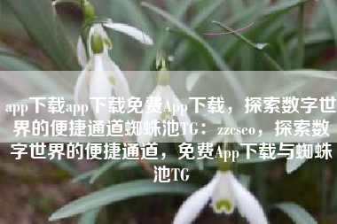 app下载app下载免费App下载，探索数字世界的便捷通道蜘蛛池TG：zzcseo，探索数字世界的便捷通道，免费App下载与蜘蛛池TG